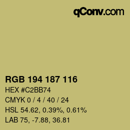 カラーコード: RGB 194 187 116 | qconv.com