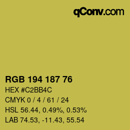 Color code: RGB 194 187 76 | qconv.com