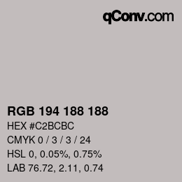 Color code: RGB 194 188 188 | qconv.com