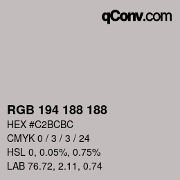 Color code: RGB 194 188 188 | qconv.com