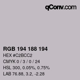 Color code: RGB 194 188 194 | qconv.com