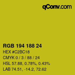 Color code: RGB 194 188 24 | qconv.com