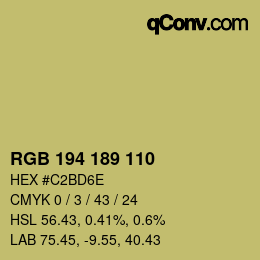 カラーコード: RGB 194 189 110 | qconv.com