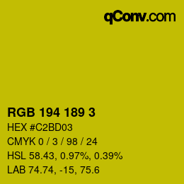 カラーコード: RGB 194 189 3 | qconv.com