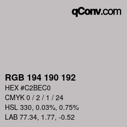 Code couleur: RGB 194 190 192 | qconv.com