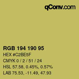 Farbcode: RGB 194 190 95 | qconv.com