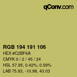 Color code: RGB 194 191 106 | qconv.com