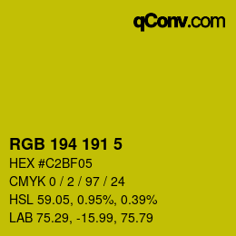 Color code: RGB 194 191 5 | qconv.com