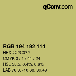 Color code: RGB 194 192 114 | qconv.com