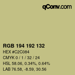 颜色代码: RGB 194 192 132 | qconv.com