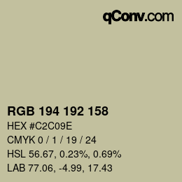颜色代码: RGB 194 192 158 | qconv.com
