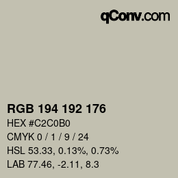 Color code: RGB 194 192 176 | qconv.com