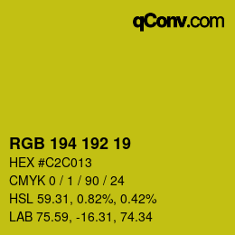 カラーコード: RGB 194 192 19 | qconv.com