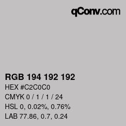 Color code: RGB 194 192 192 | qconv.com