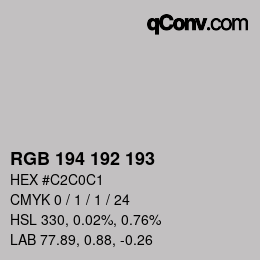 Color code: RGB 194 192 193 | qconv.com
