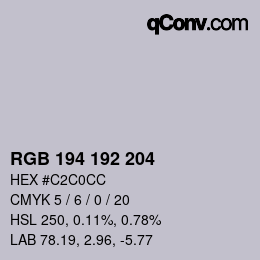 Color code: RGB 194 192 204 | qconv.com