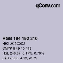 Farbcode: RGB 194 192 210 | qconv.com