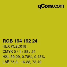 カラーコード: RGB 194 192 24 | qconv.com