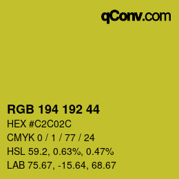 カラーコード: RGB 194 192 44 | qconv.com