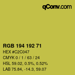 Color code: RGB 194 192 71 | qconv.com