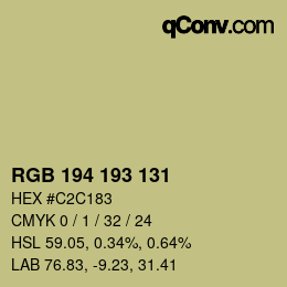 カラーコード: RGB 194 193 131 | qconv.com