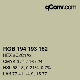 Color code: RGB 194 193 162 | qconv.com
