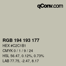 カラーコード: RGB 194 193 177 | qconv.com