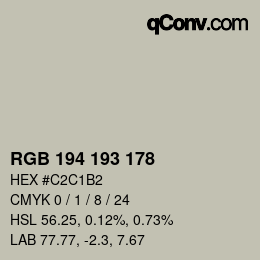 Farbcode: RGB 194 193 178 | qconv.com