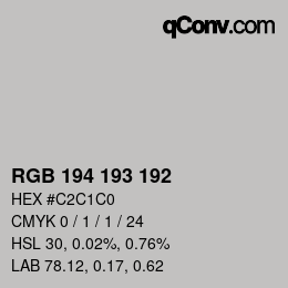 Color code: RGB 194 193 192 | qconv.com