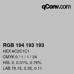 Color code: RGB 194 193 193 | qconv.com