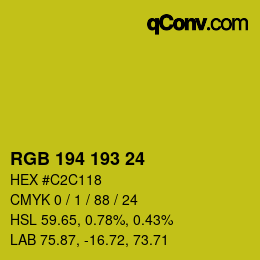 Color code: RGB 194 193 24 | qconv.com