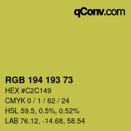 カラーコード: RGB 194 193 73 | qconv.com