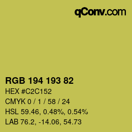 Color code: RGB 194 193 82 | qconv.com
