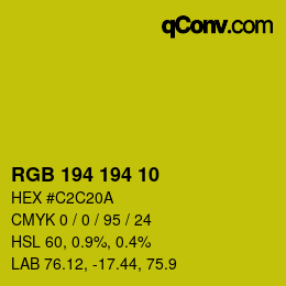 Color code: RGB 194 194 10 | qconv.com