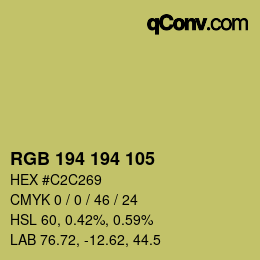 Color code: RGB 194 194 105 | qconv.com