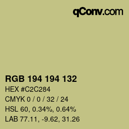 Color code: RGB 194 194 132 | qconv.com