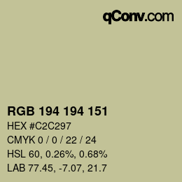 Color code: RGB 194 194 151 | qconv.com