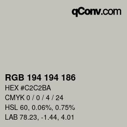 Color code: RGB 194 194 186 | qconv.com