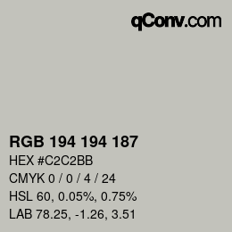 Color code: RGB 194 194 187 | qconv.com