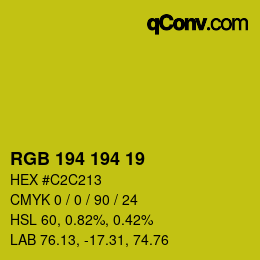 カラーコード: RGB 194 194 19 | qconv.com