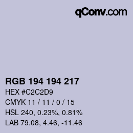 Color code: RGB 194 194 217 | qconv.com