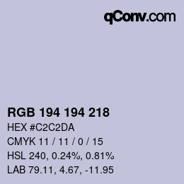 Color code: RGB 194 194 218 | qconv.com