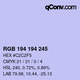 Código de color: RGB 194 194 245 | qconv.com