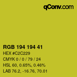Color code: RGB 194 194 41 | qconv.com