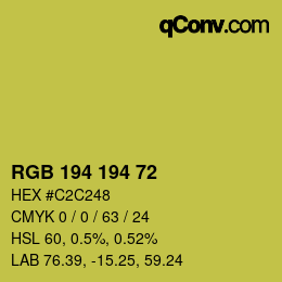 Color code: RGB 194 194 72 | qconv.com