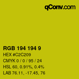 Color code: RGB 194 194 9 | qconv.com