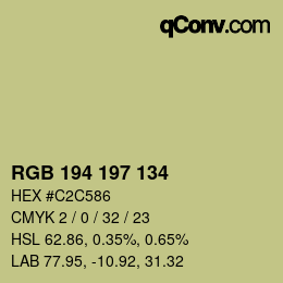 Color code: RGB 194 197 134 | qconv.com