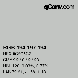 Color code: RGB 194 197 194 | qconv.com