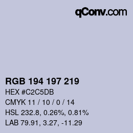 Color code: RGB 194 197 219 | qconv.com