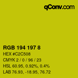 カラーコード: RGB 194 197 8 | qconv.com